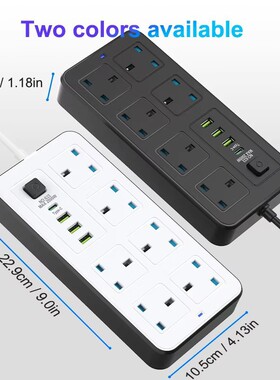 跨境中东英式4-6位总开关控制1pd+3usb充电家用延长线插线板