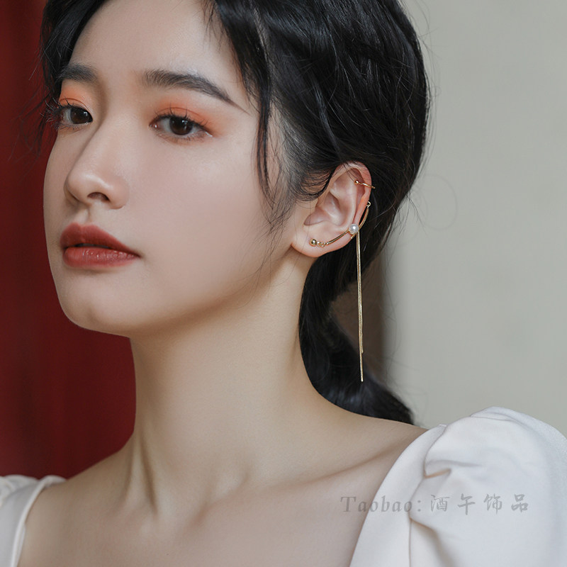 酒午原创设计超仙珍珠耳钉一体