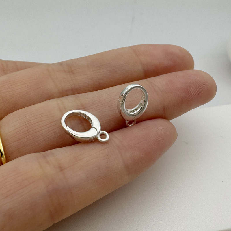 S925纯银龙虾扣弹簧扣项链扣diy