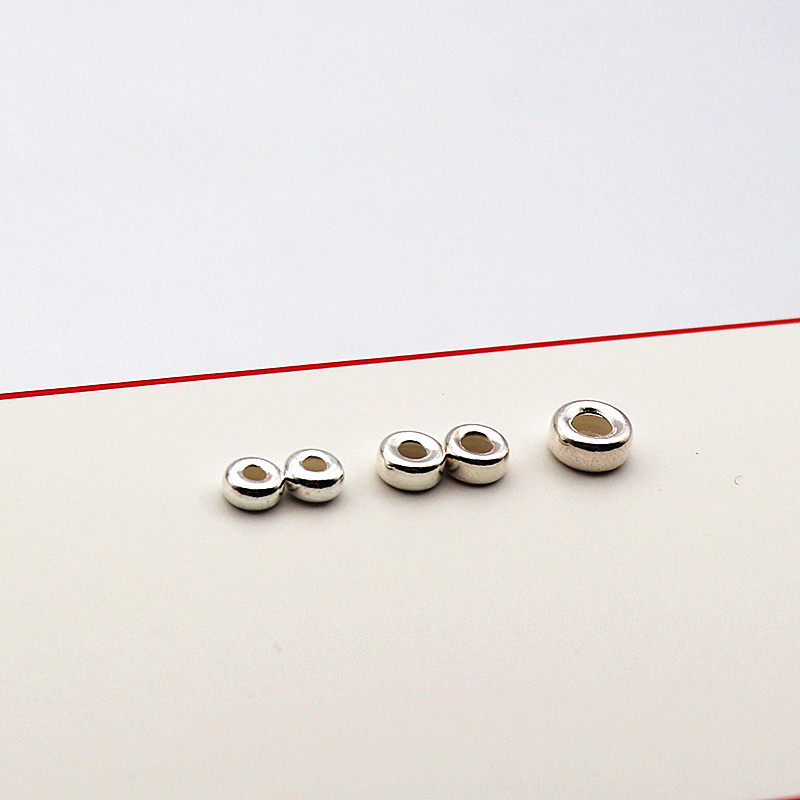 S925纯银算盘珠车轮珠手串隔珠子