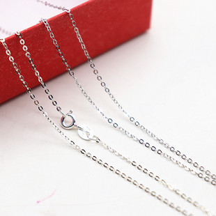 S925项链纯银链子diy银饰素银电白金十字链现货锁骨链细链防过敏