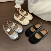 女鞋 玛丽珍鞋 平底百搭芭蕾舞甜美圆头2026春季 网红蝴蝶结浅口单鞋