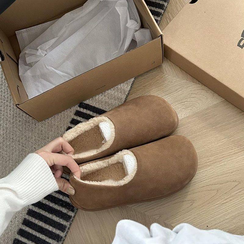 加绒勃肯鞋女新款厚底全包穆勒鞋毛毛半拖秋冬外穿一脚蹬保暖棉鞋,女鞋,穆勒鞋,淘宝优惠券,粉丝福利购,淘宝优惠卷