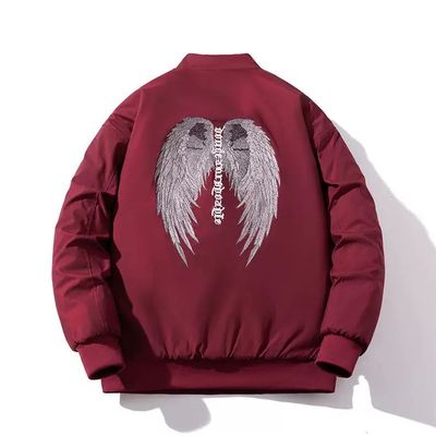 美式复古潮牌天使翅膀飞行员休闲休闲夹克棉衣外套冬季宽松棒球服