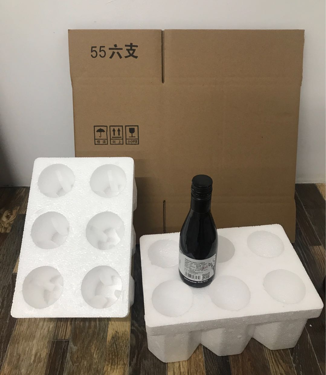 红酒泡沫箱 187ml红酒12支装泡沫盒 含五层加厚纸箱 红酒专用包装