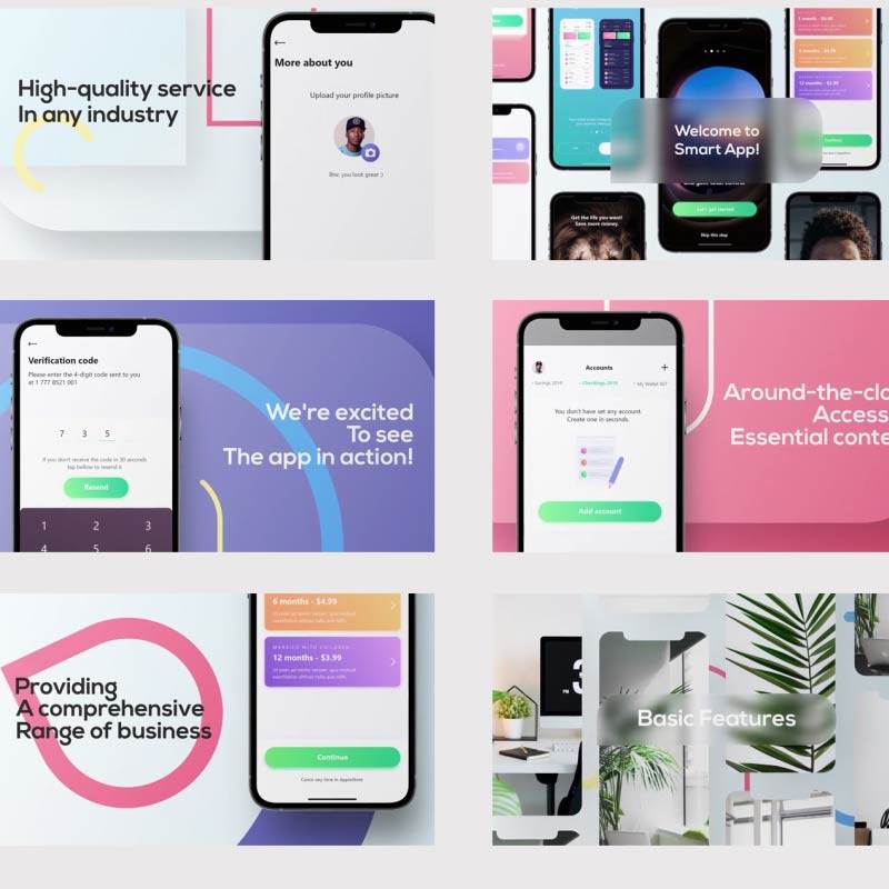 苹果iPhone13手机App ui内容展示推广宣传视频样机AE模板设计素材