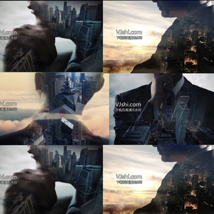 商务企业成功人士思考精英意境图片展示宣传片开场视频素材AE模板