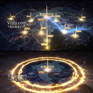 深圳香港澳门区位地图房地产包装宣传片 粤港澳大湾区区位AE模板