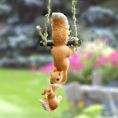 花园创意仿真动物松鼠兔子树脂摆件挂件花园花盆园林DIY装饰