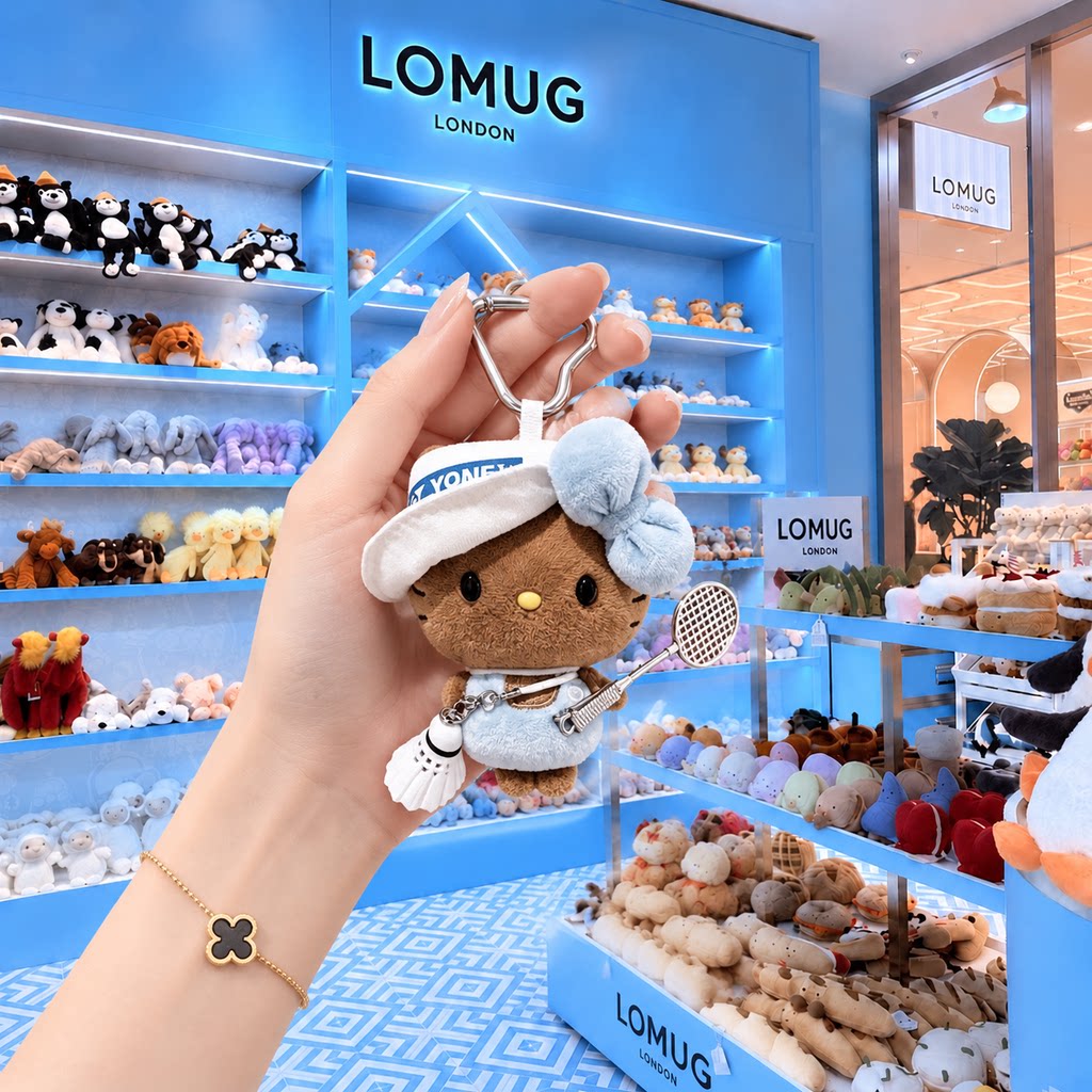 日本LOMUG挂件羽毛球黑皮草毛绒/玩偶/公仔/布
