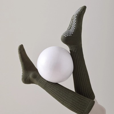 日本正品运动压力瑜伽袜女防滑压缩跑步长筒袜普拉提健身袜小腿袜