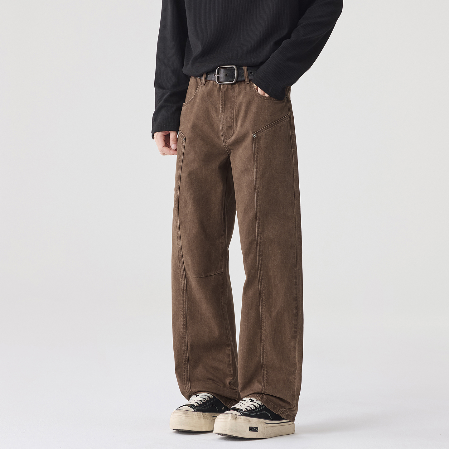 百搭高腰显瘦直筒垂感休闲阔腿裤