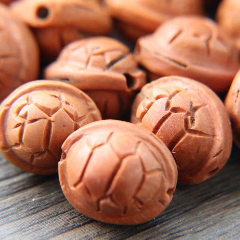 富甲一方 乌龟壳 龙纹雕刻野生桃核雕刻   富甲天下 佛珠配珠配件