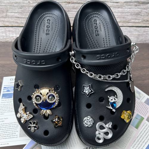 跨境现货花朵蝴蝶款亚克力洞洞鞋花鞋配饰现货可拆卸装饰品鞋花扣