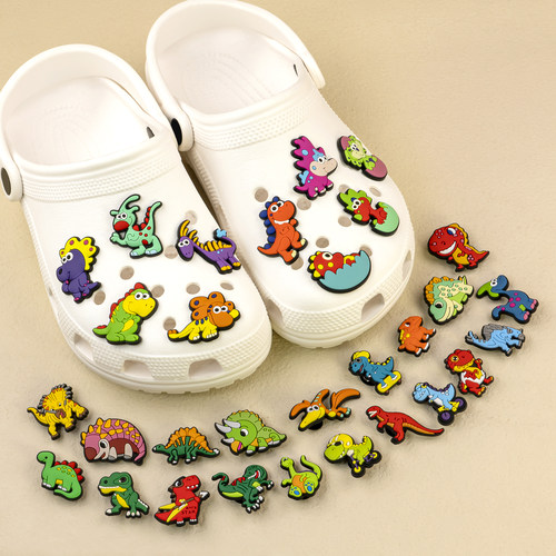 侏罗纪恐龙洞洞鞋花配饰鞋扣