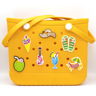 沙滩包花配饰diy装饰扣可拆卸现货bogg博格包洞洞包包花PVC配件