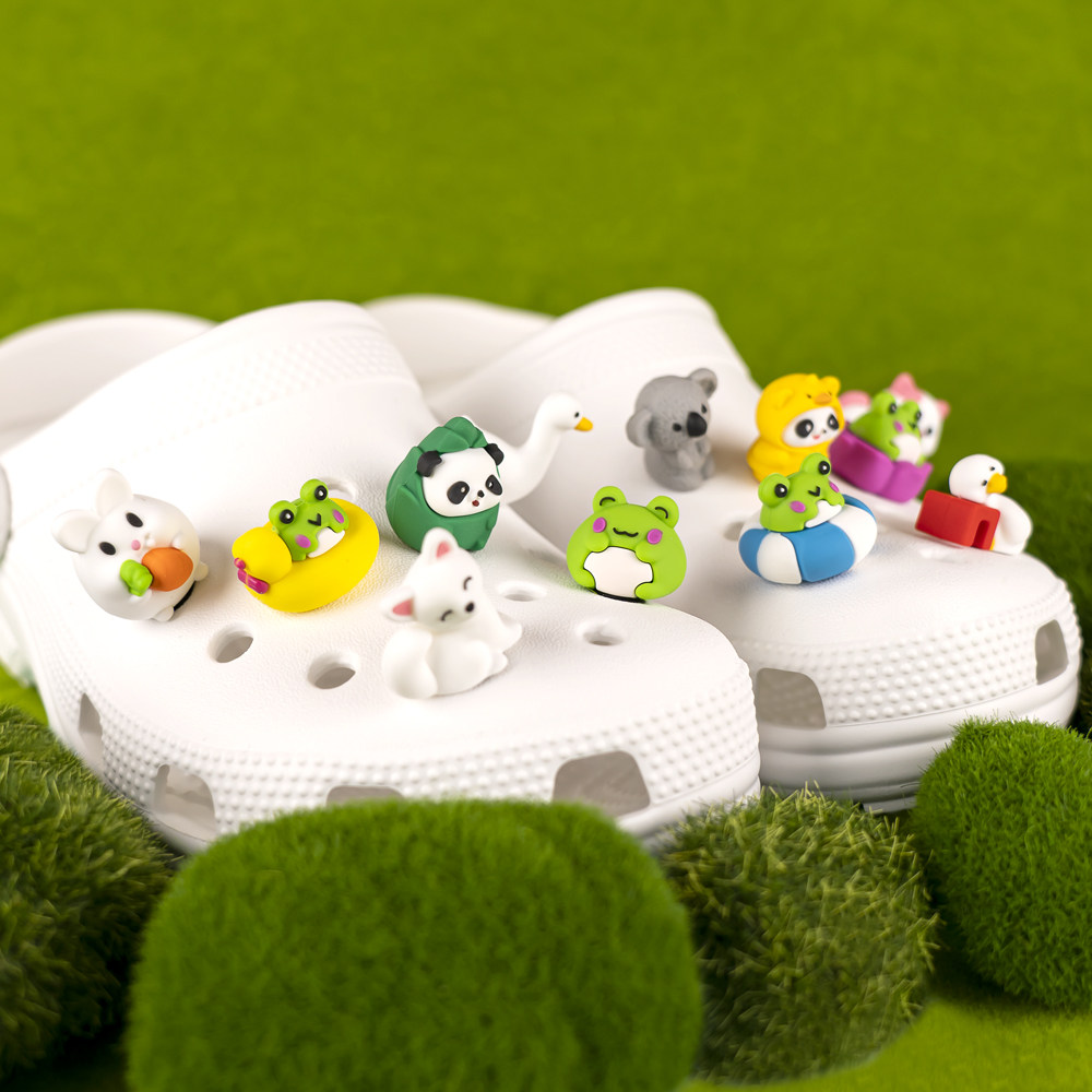 洞洞鞋花扣3D立体卡通动物款