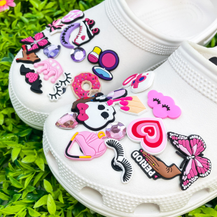 鞋 花花园鞋 粉色系列洞洞鞋 饰品 可爱卡通洞洞鞋 上装 扣DIY配饰 新款