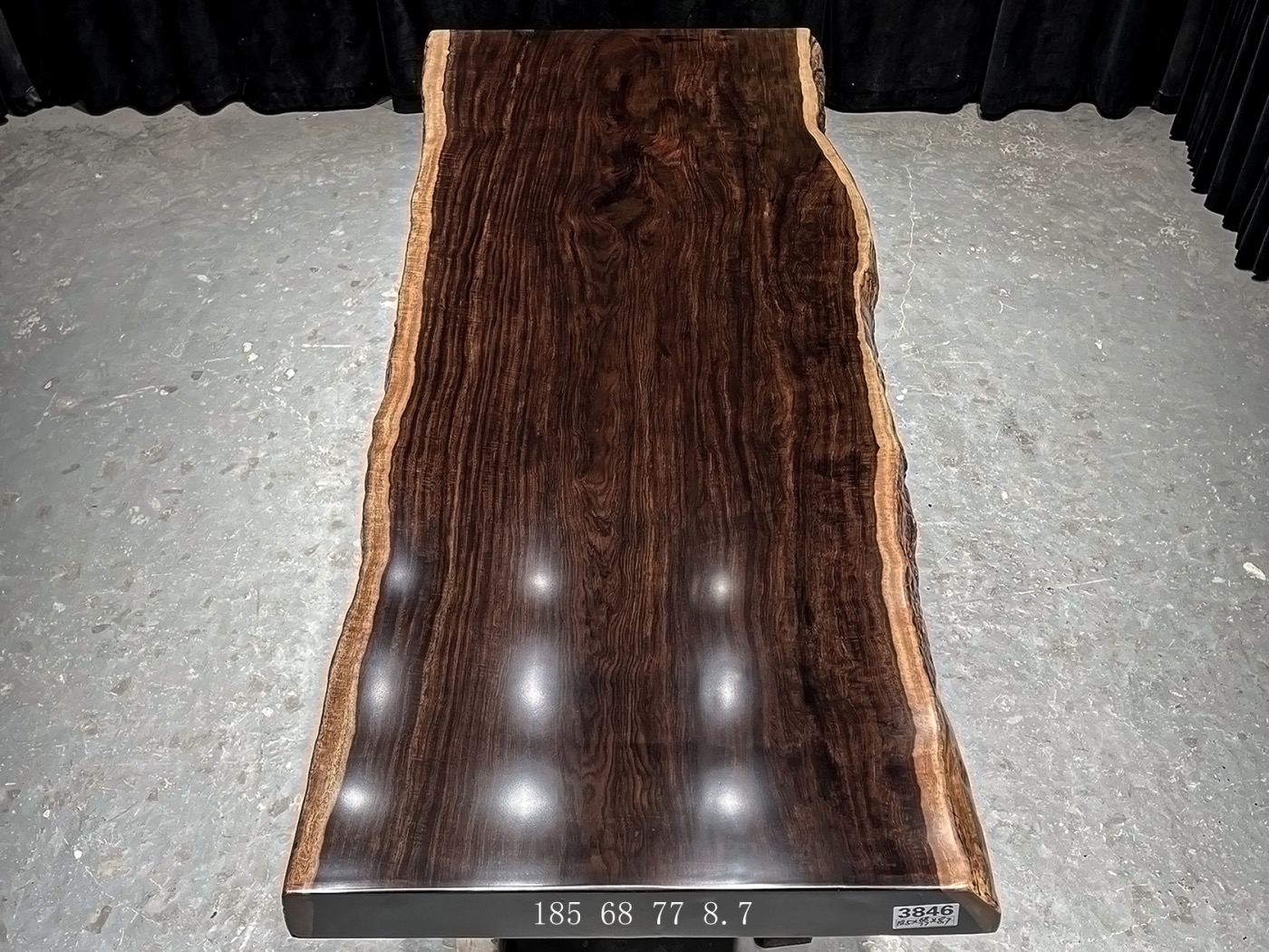 黑檀大板茶桌原木实木办公桌会议桌大班台画案 185-72-8.7