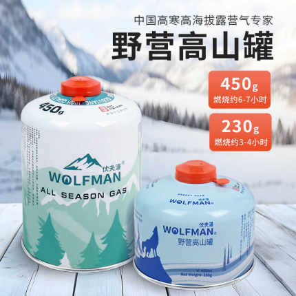 便捷式高山气罐户外扁气罐野营野炊液化燃气罐丙烷丁烷专用登山罐
