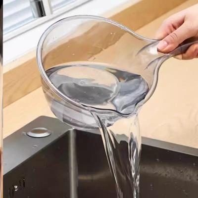 摔不破水勺水瓢家用加深高透长柄塑料大号创意厨房透明舀水瓢加厚