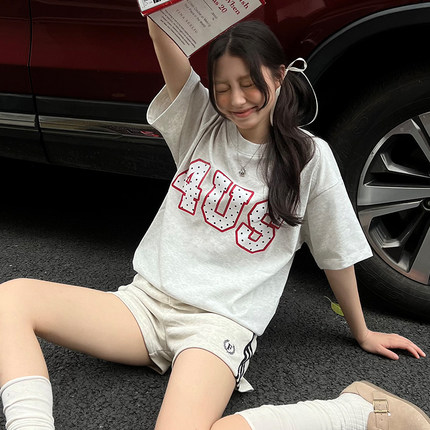 FORUYES官方店 春夏新品波点印花国潮情侣男女宽松打底衫T恤短袖