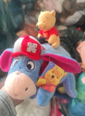 可爱红黄小熊骑伊尔驴公仔毛绒玩具玩偶布娃娃小毛驴生日礼物女友