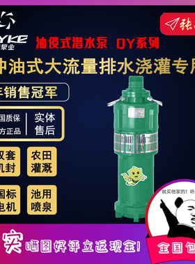 【奥冠迪】飞克QY25-34/2-4油浸式潜水泵农田灌溉充油式喷泉水泵