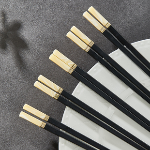 合金筷子抗菌家用2025新款健康家庭好看的筷子黑色防滑不易发霉