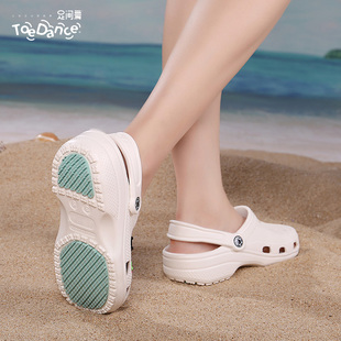 运动凉鞋 足间舞新款 沙滩鞋 男士 女夏季 户外专利防滑洞洞鞋 速干拖鞋