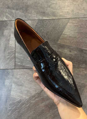 欧洲胎牛皮超软尖头玛丽珍鞋法式绝美不累脚单鞋女春秋气质小皮鞋