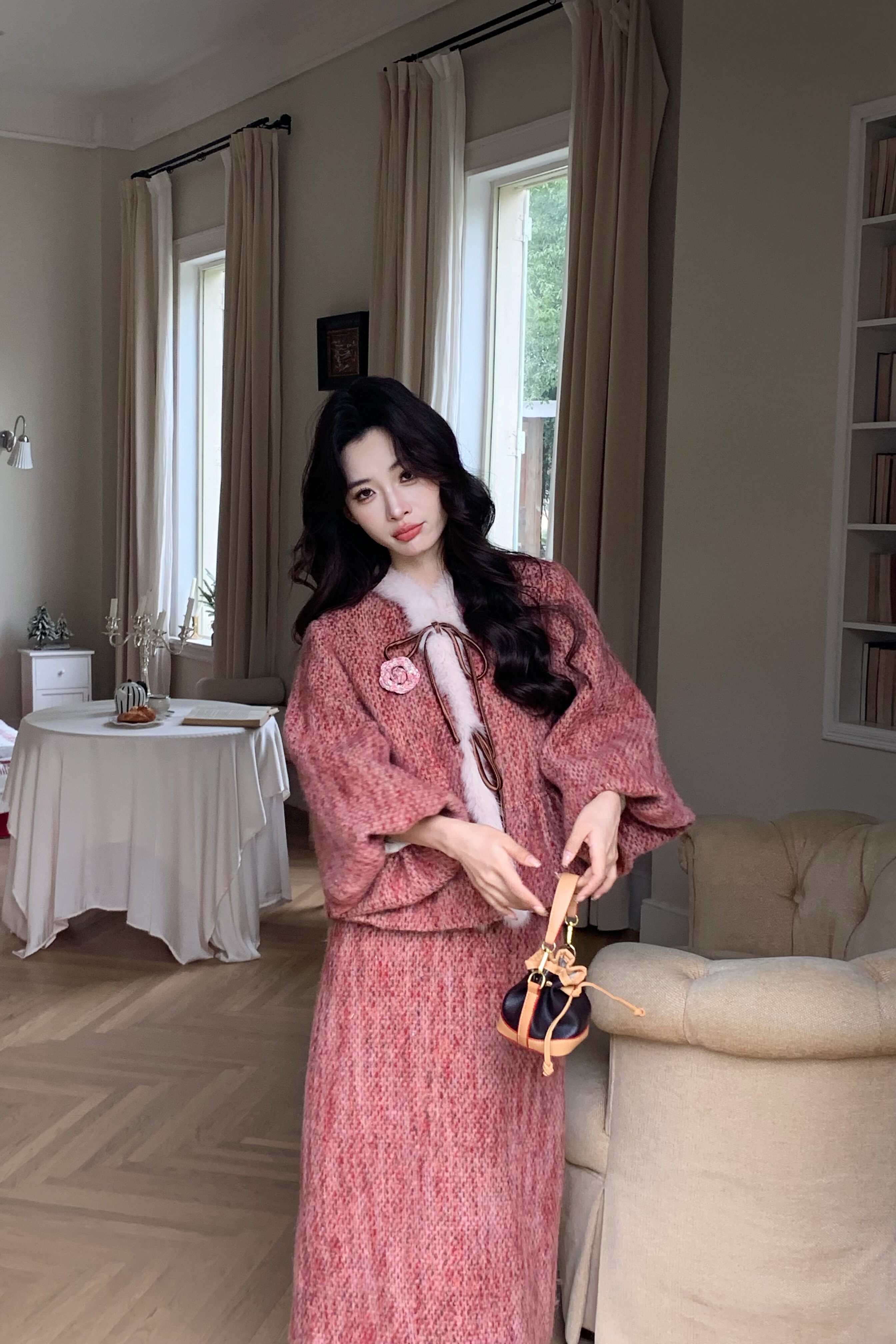 可可可欣【甜心教主羽绒套装】女装洋气时尚休闲原创小众老钱风