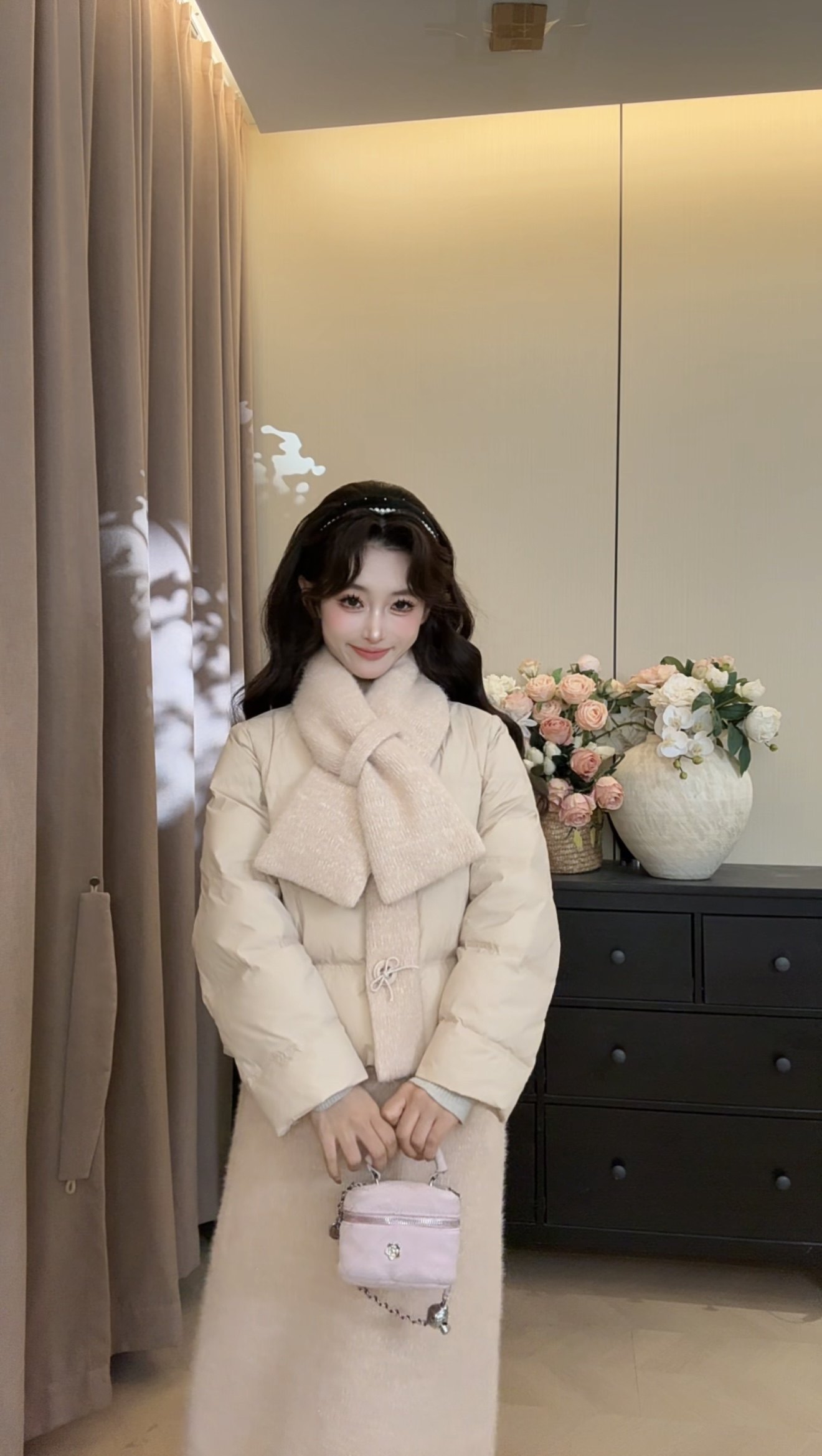 可可可欣【燕麦奶茶羽绒套装】女装洋气时尚休闲原创小众老钱风