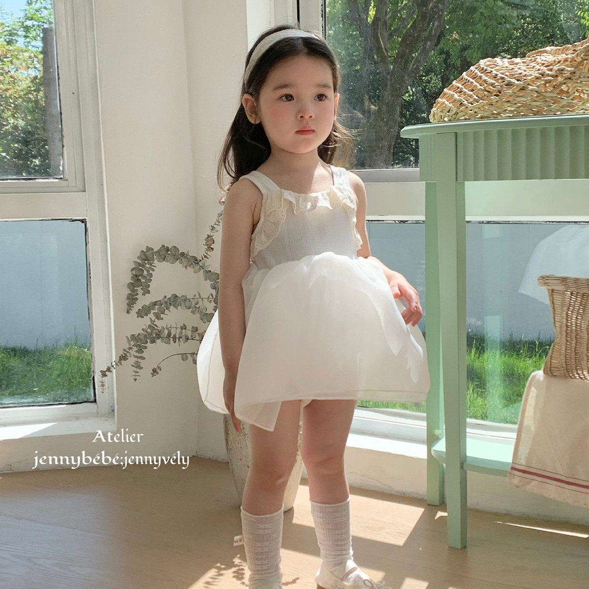 婴儿夏薄款衣服女宝宝公主裙百日宴周岁礼服纱裙吊带爬服包屁衣