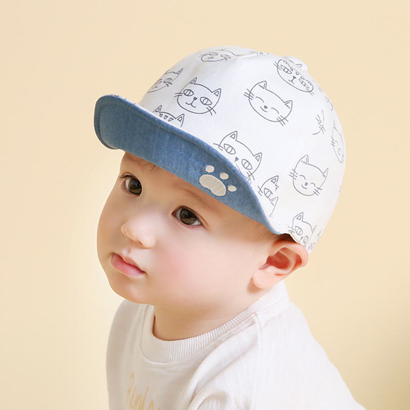 韩国进口猫咪大耳朵女宝宝鸭舌帽