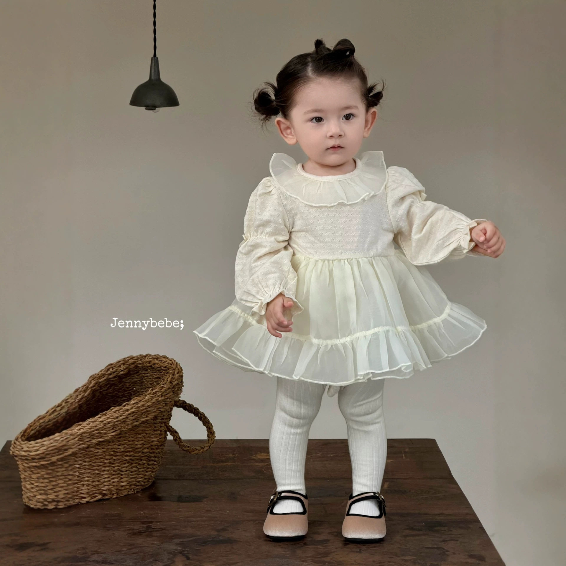 珍妮童装秋季新款婴幼儿公主拍照网纱爬服裙女宝宝百日宴周岁哈衣