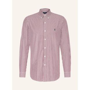 按钮领插袋窄背褶箱褶单扣条 polo ralph lauren男式 定制剪裁衬衫
