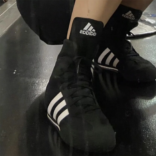 代购ADIDAS BOX HOG 2阿迪达斯Jennie同款男女摔跤鞋拳击鞋带字母