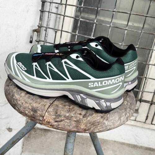 代购SALOMON XT-6萨洛蒙复古森绿色全地形抓地男士越野跑鞋26新款