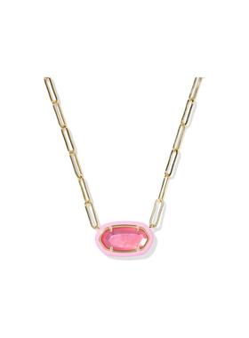 代购Kendra Scott女士项链时尚优雅精致百搭粉色珐琅金色链条