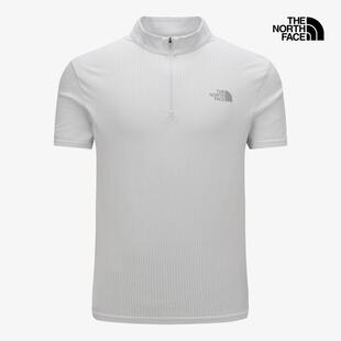 海外代购THE NORTH FACE/北面男士运动T恤透气速干半拉链立领