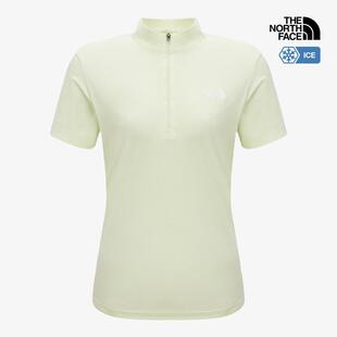 海外代购THE NORTH FACE/北面女士运动T恤凉感透气半拉链立领