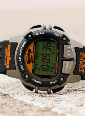 代购TIMEX IRONMAN Flix 100天美时户外防水背光男士橡胶运动手表