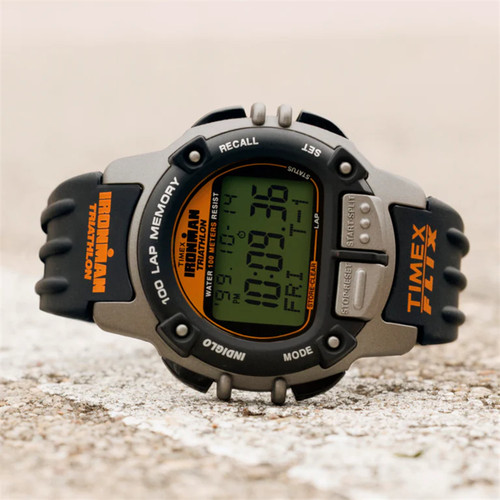 代购TIMEX IRONMAN Flix 100天美时户外防水背光男士橡胶运动手表
