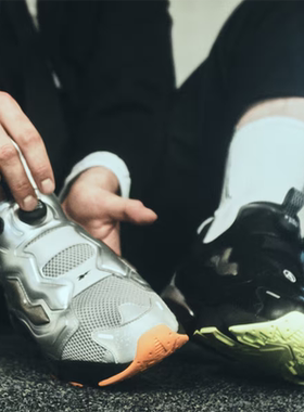 代购Aries X Reebok pump fury 94锐步联名金属银扭转运动休闲鞋