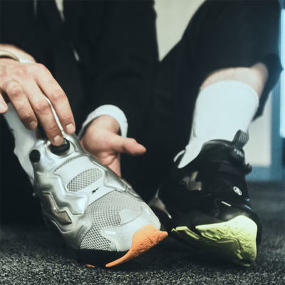 Aries X Reebok pump fury 94锐步联名款金属银扭转扣运动休闲鞋