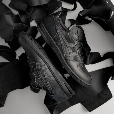 代购ASICS  SKYHAND OG X TOYODA GOSEI亚瑟士联名款黑色皮面板鞋