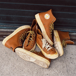 代购Musinsa X Converse Chuck 70匡威联名款复古棕皮面男女板鞋