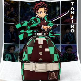 代购Loungefly Demon Slayer Tanjiro鬼灭之刃联名款炭治郎双肩包