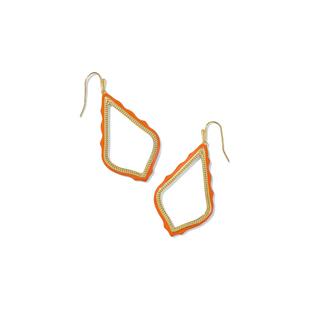 代购Kendra Scott女士耳环时尚优雅现代感轻盈橙色金色边框